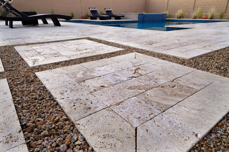 QDI Noce Travertine Pavers Contemporary Patio Phoenix by