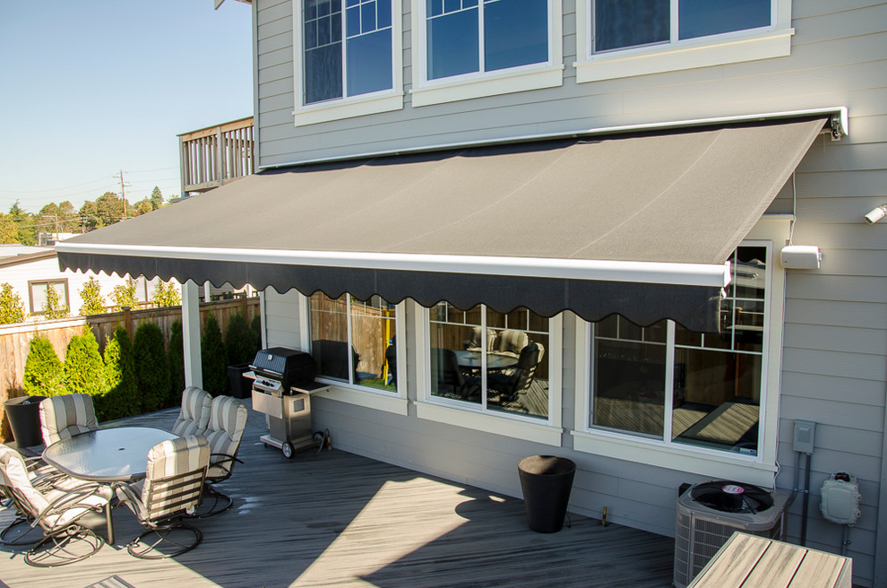 Rainier Shade Retractable Awning over Patio in Kirkland Traditional Patio Seattle by