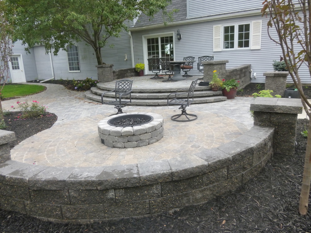 Raised Patio, Fire Pit and Path Tilden, NE Traditional Patio