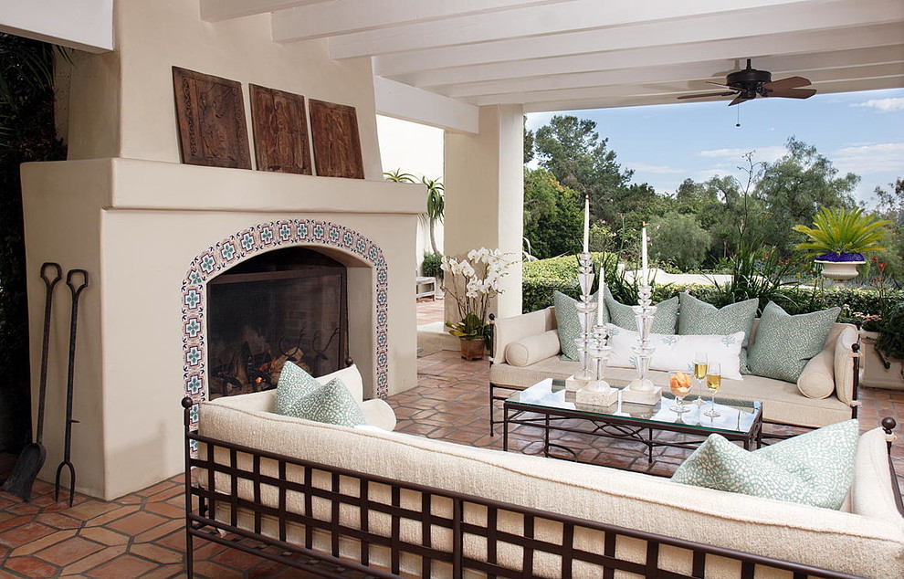 Rancho Santa Fe Early California Style Hacienda Outdoor Living Room Mediterranean Patio San Diego By Sdg Scheiber Design Group Houzz