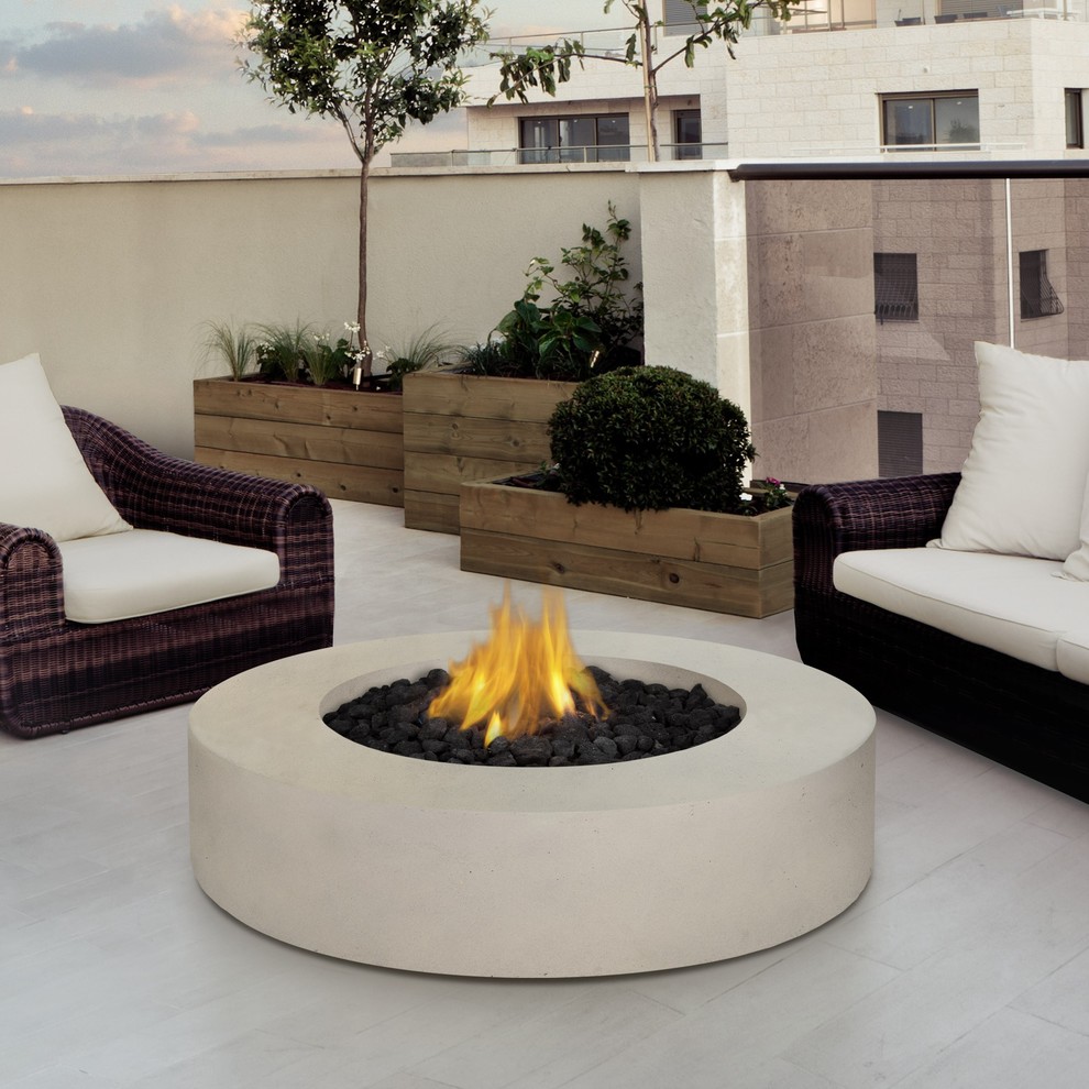 Real Flame Mezzo Round Propane Fire Table Contemporary Patio