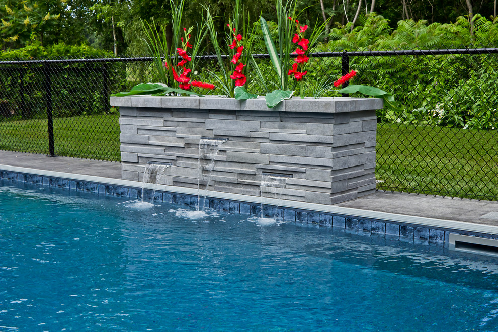 Inspiration pour une terrasse arrière minimaliste de taille moyenne avec des pavés en béton.