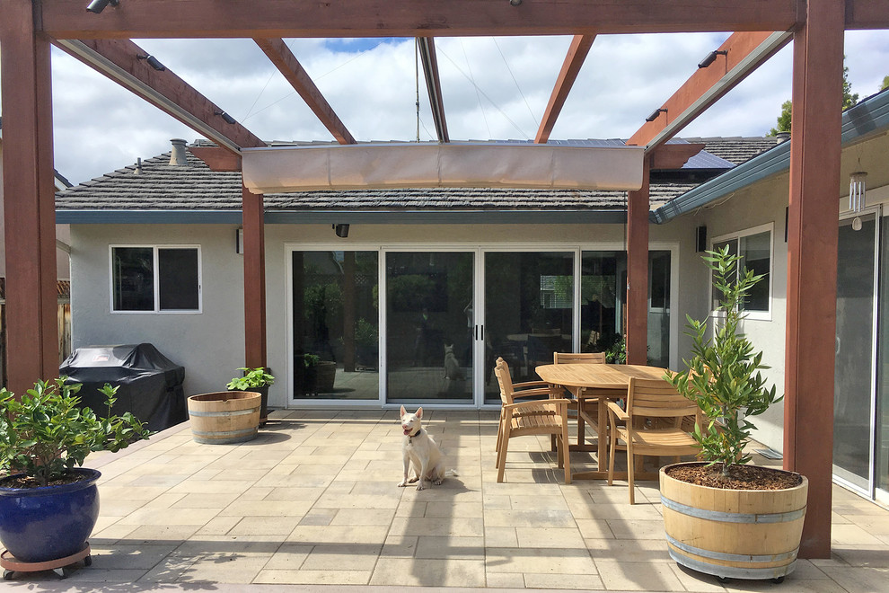 This is an example of a rural patio in San Francisco with concrete paving.
