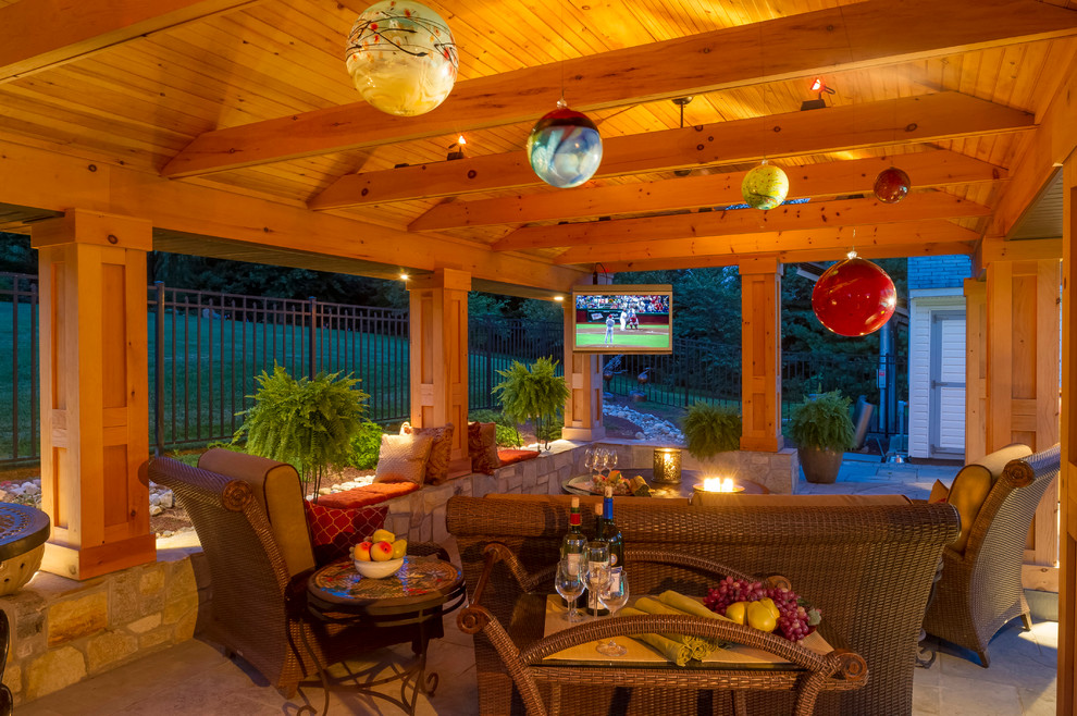 Richboro Pool House Arts & Crafts Patio Philadelphia by Gasper