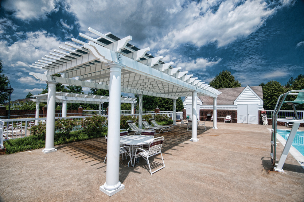 Design ideas for a traditional patio in DC Metro with a pergola.