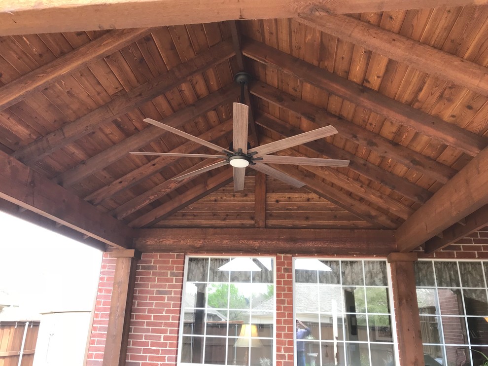 Rockwall Gabled patio cover and window awning. Traditional Patio