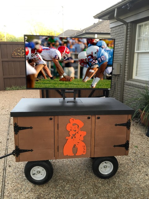 Rolling Rustic TV Media Cart - Traditional - Patio - Dallas - by Elite AV  Innovations | Houzz