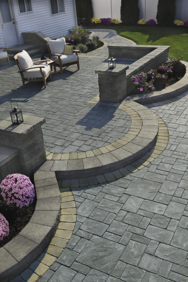 Ronkonkoma, NY Patio, Pool, Waterfall Contemporary Patio New York