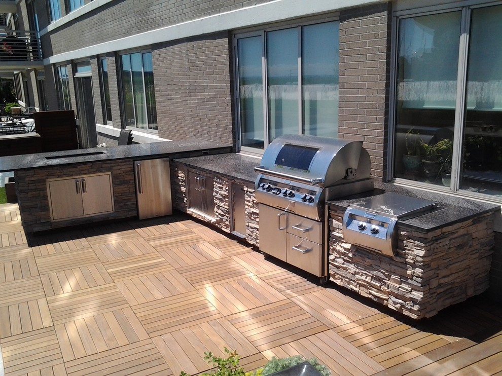 Rooftop Kitchen almost complete Traditional Patio Chicago by