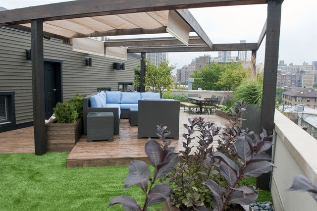 Rooftop Patio With Canopies Between Wood Beams Chicago Contemporary Courtyard Columbus By Shadetree Retractable - Wood Beam Patio Roof Rooftop Patio With Canopies Between Wood Beams Chicago Contemporary Courtyard Columbus By Shadetree Retractable - Wood Beam Patio Roof