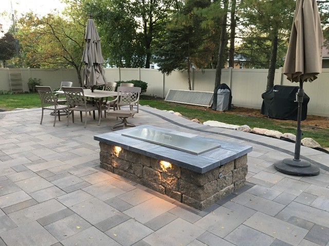 Rose Outdoor Living Space Raised Paver, Natural Gas Patio Fire Pit