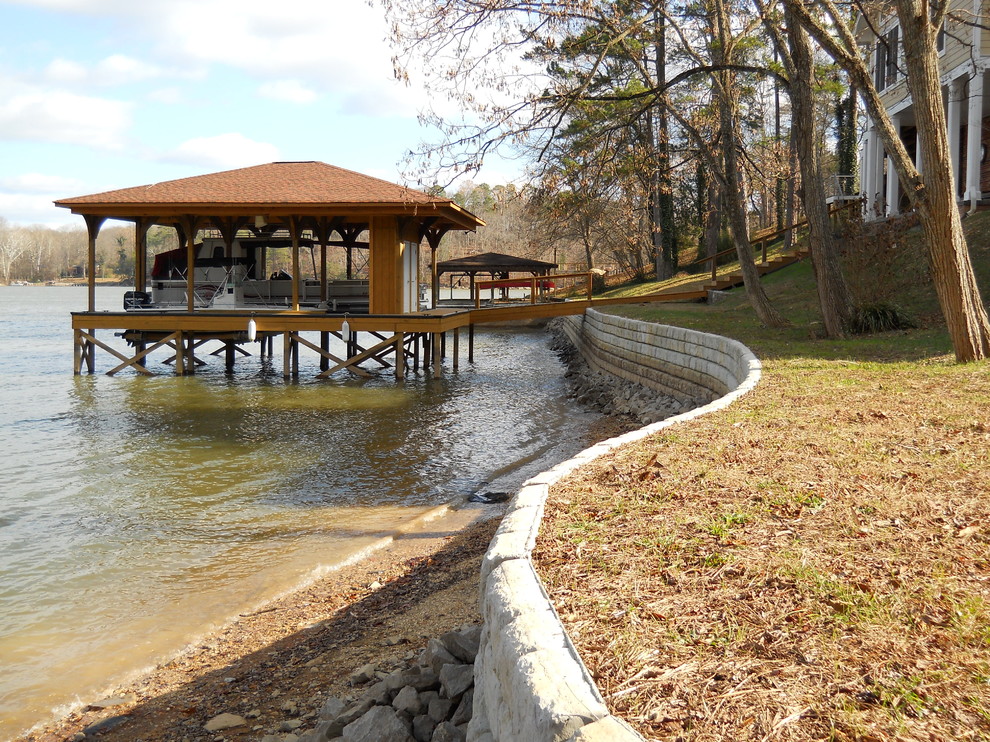 ross redi rock seawall and dock Rustic Patio Austin by User Houzz