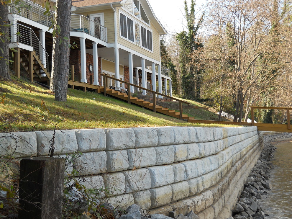 ross redi rock seawall and dock Rustic Patio Austin by User Houzz