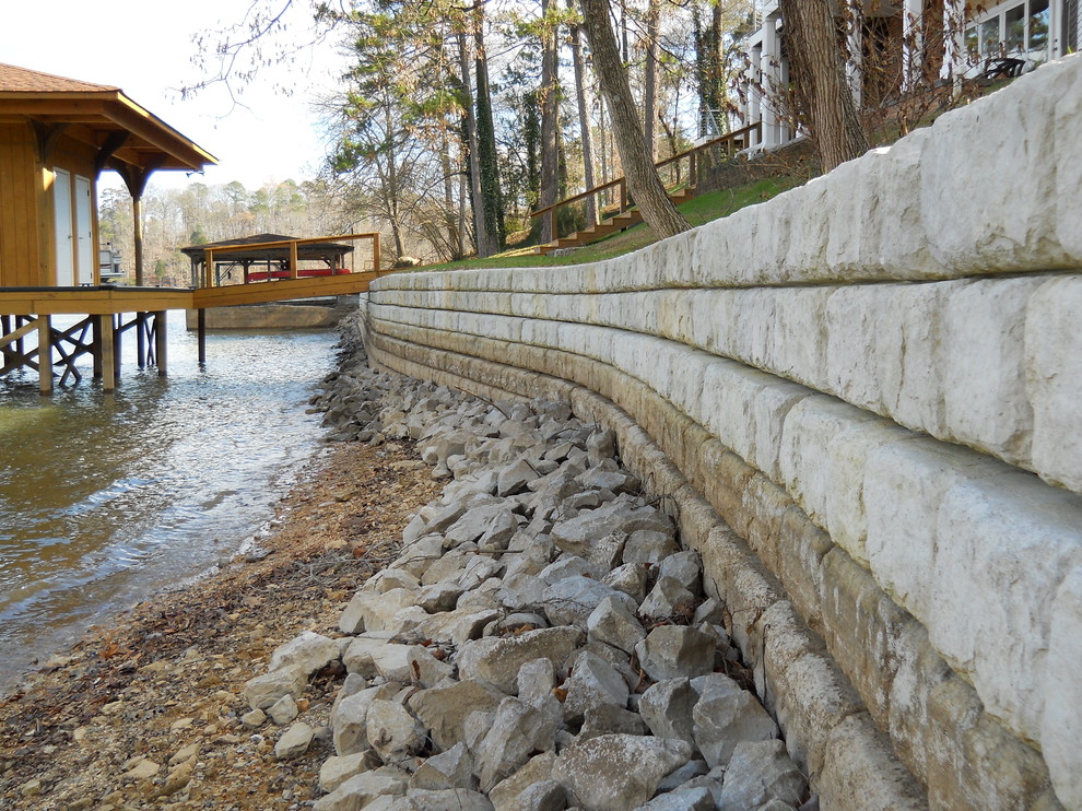 ross redi rock seawall and dock Rustic Patio Austin by User Houzz