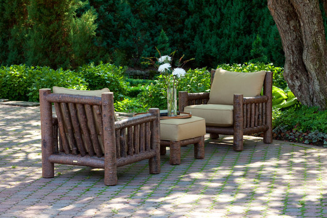 Rustic chair cheap and ottoman