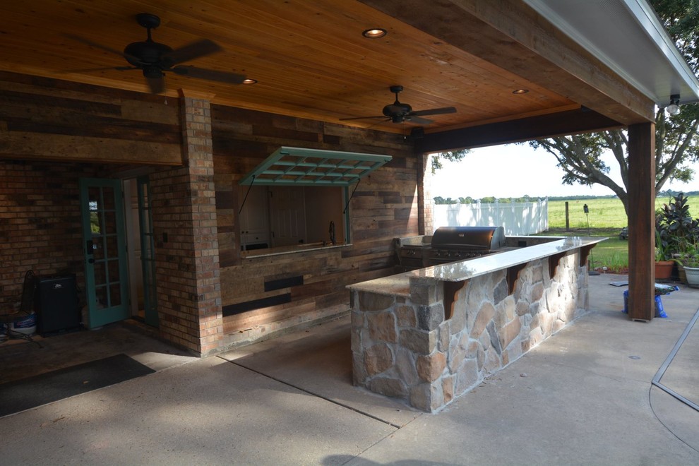 Rustic Outdoor Kitchen Rustic Patio New Orleans by Backyard