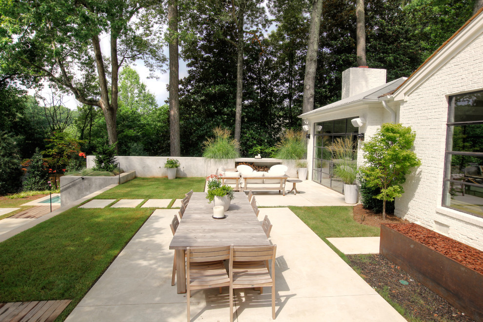 Inspiration for a transitional patio remodel in Atlanta with no cover