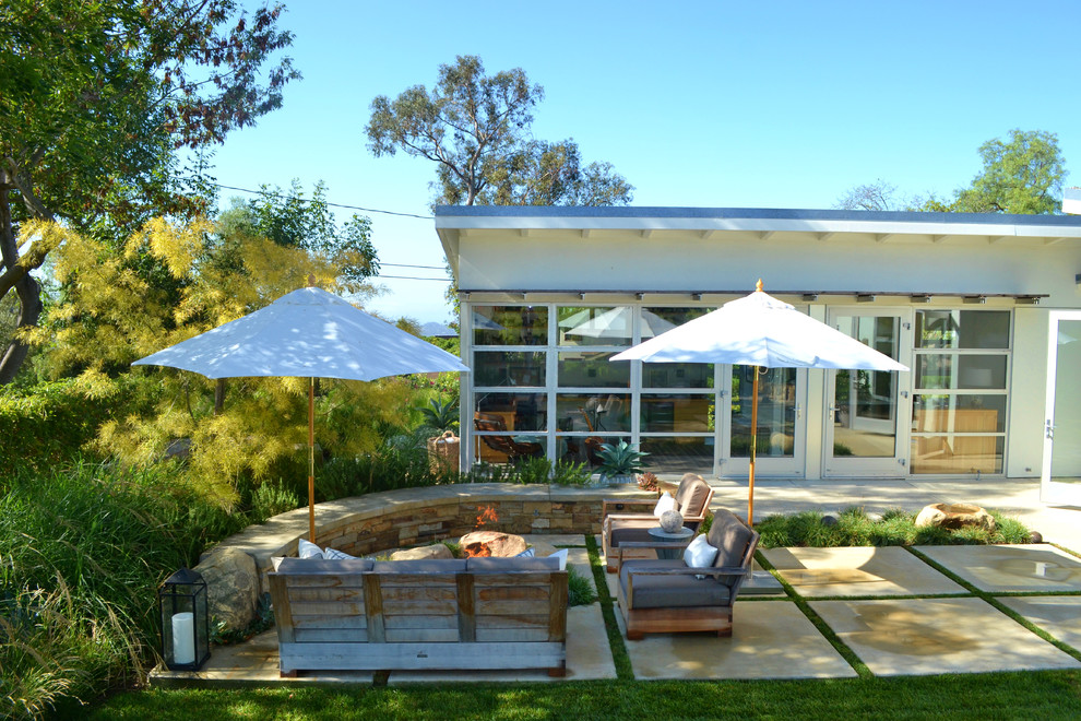 This is an example of a contemporary patio in San Luis Obispo with no cover.