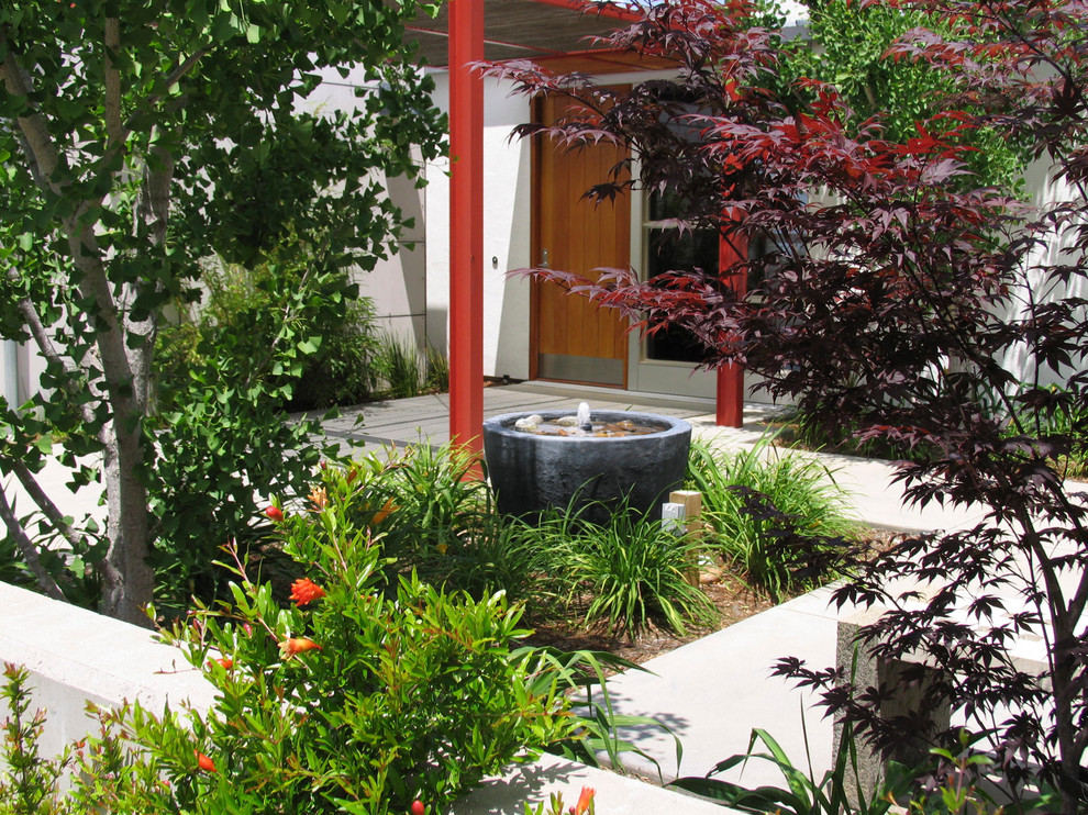 Example of a trendy patio fountain design in San Francisco