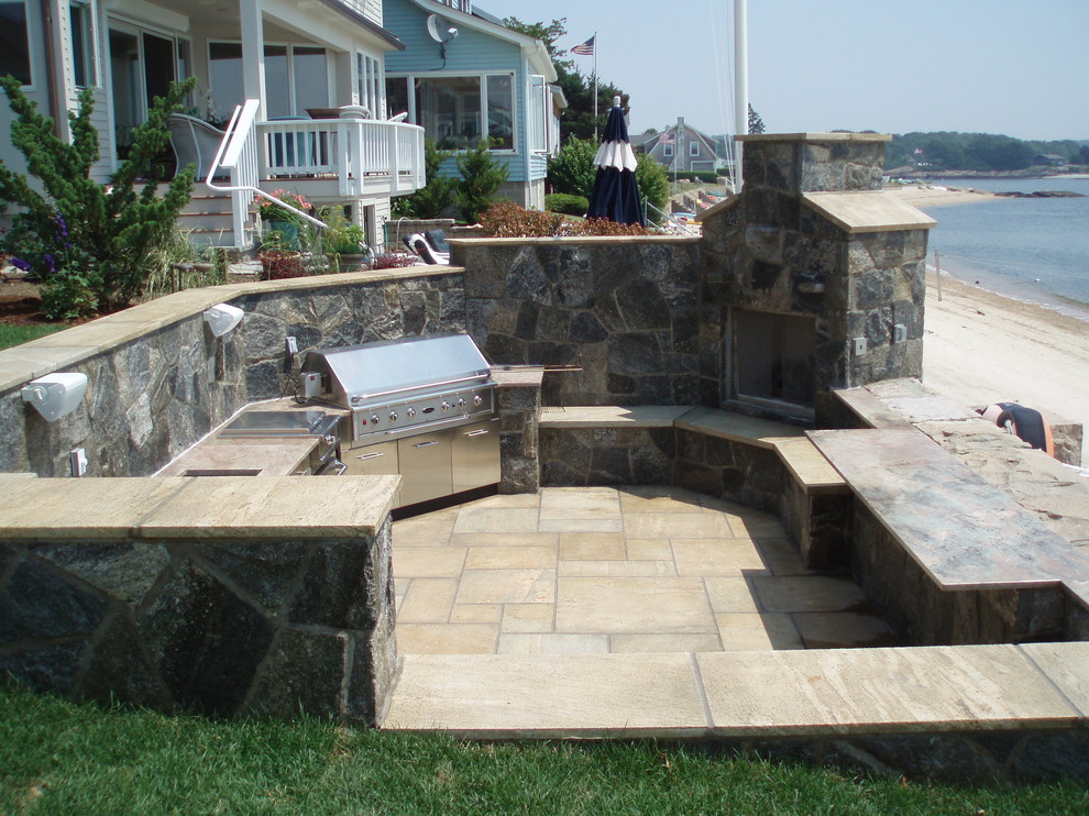 This is an example of a coastal patio in Bridgeport.
