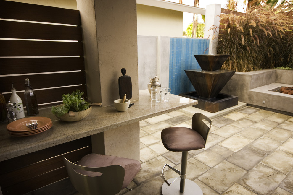 Idée de décoration pour une terrasse minimaliste.
