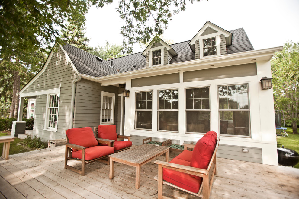 Example of a classic patio design in Minneapolis with decking and no cover