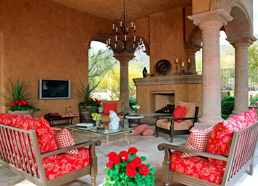 This is an example of a mediterranean patio in Phoenix.