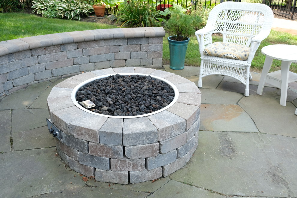 Simple Prefab Fire Pit & Bluestone Patio Hingham Contemporary