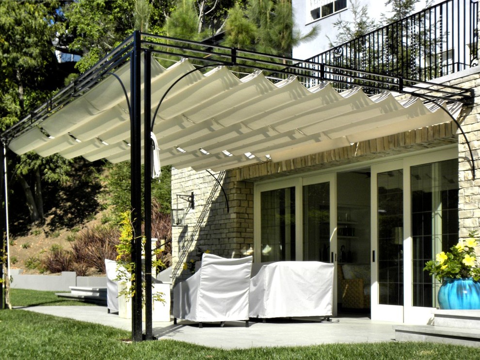 Slide Wire Patio Canopy Traditional Patio Los Angeles by