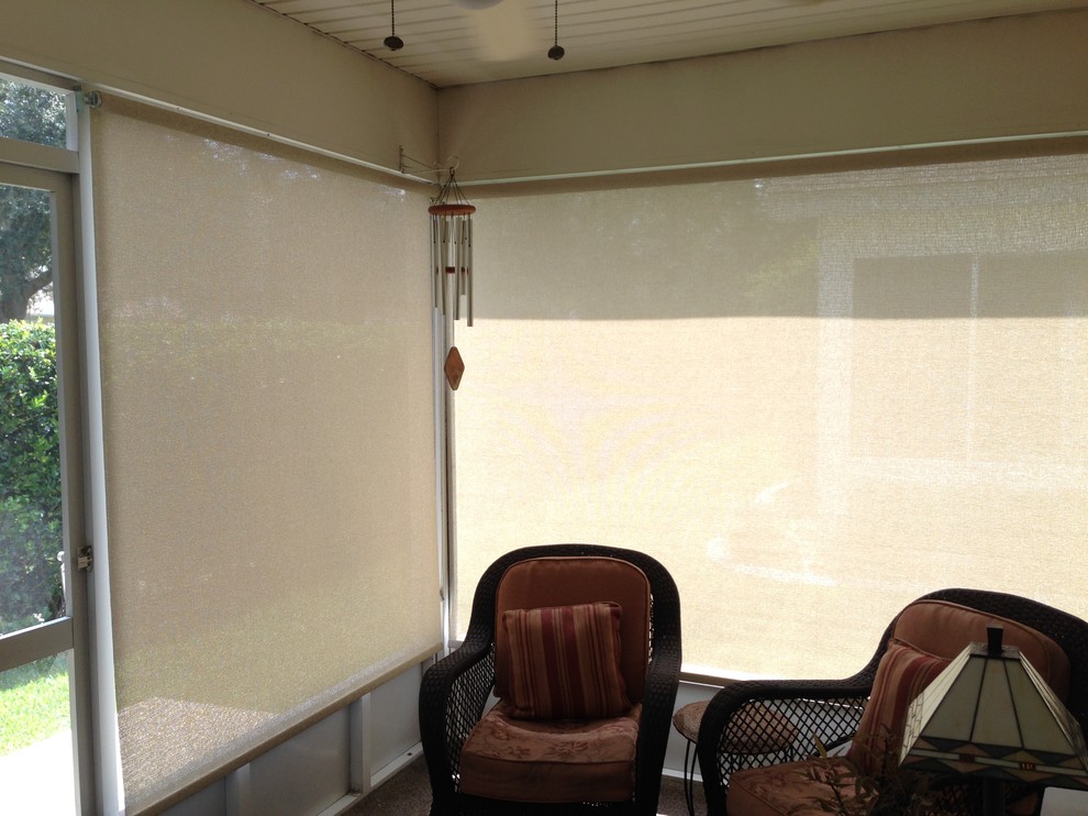 Solar Roller Shades on Lanai Traditional Patio Orlando by