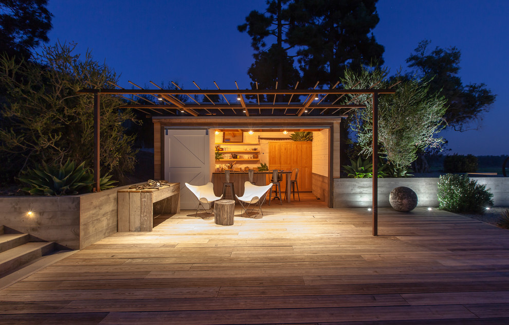 This is an example of a contemporary patio in Santa Barbara with decking.