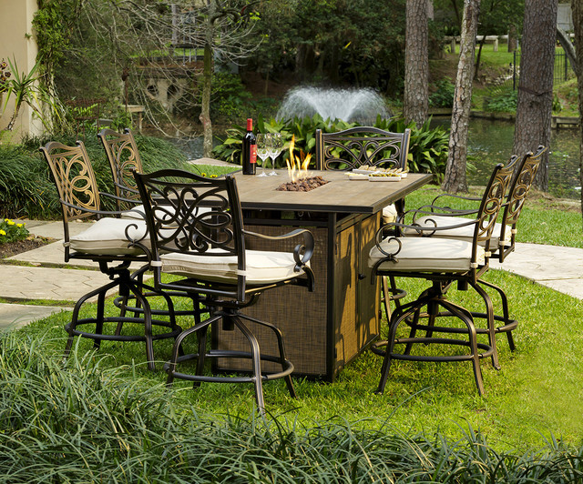 Sonora Outdoor Counter Height Dining, Outdoor Dining Table With Fire Pit