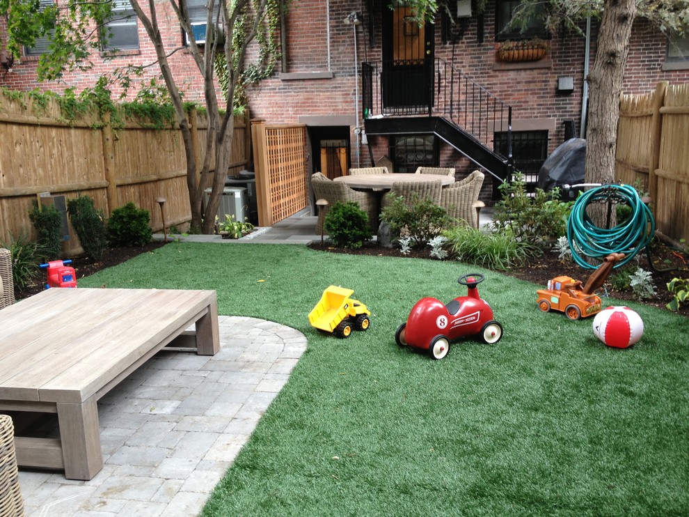 This is an example of a contemporary patio in Boston.