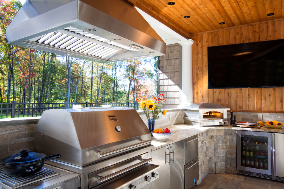 South Glastonbury, CT Outdoor Kitchen - Traditional ...