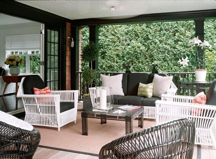 Inspiration for a large contemporary backyard patio remodel in Houston with decking and a roof extension