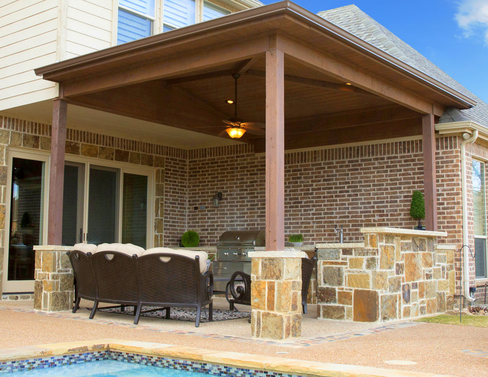 Southlake Pool Cabana and Remodeled Outdoor Living Patio Transitional
