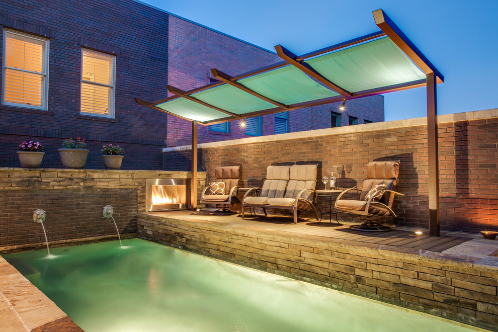 Southlake, TX Brownstone Spa Modern Outdoor Living Modern Patio