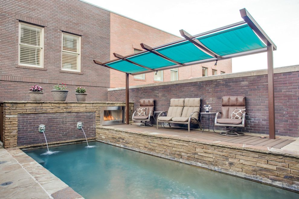 Southlake, TX Brownstone Spa Modern Outdoor Living Modern Patio