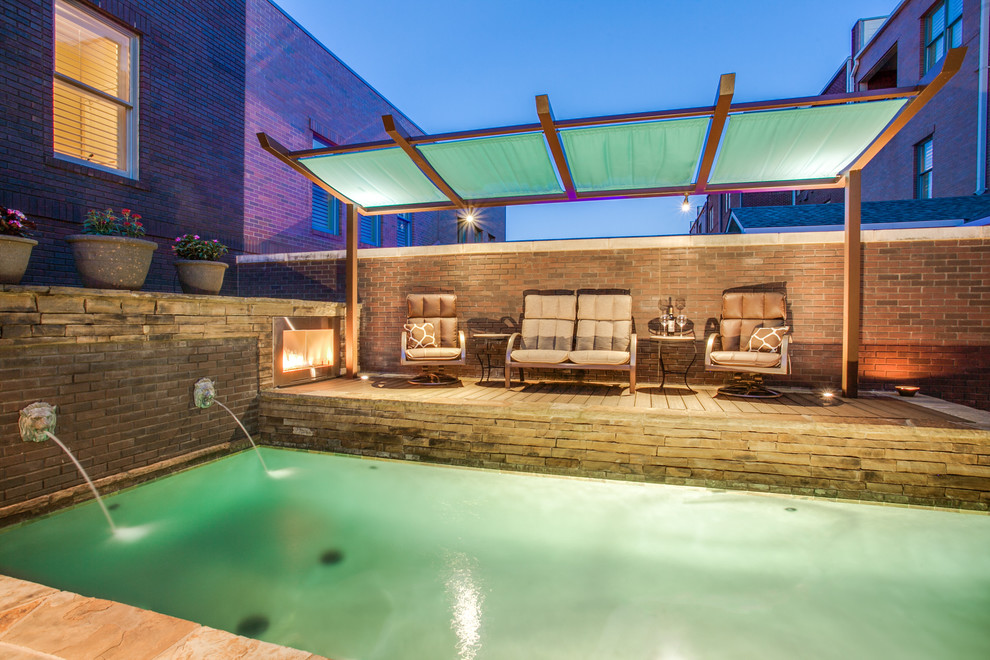 Southlake, TX Brownstone Spa Modern Outdoor Living Modern Patio