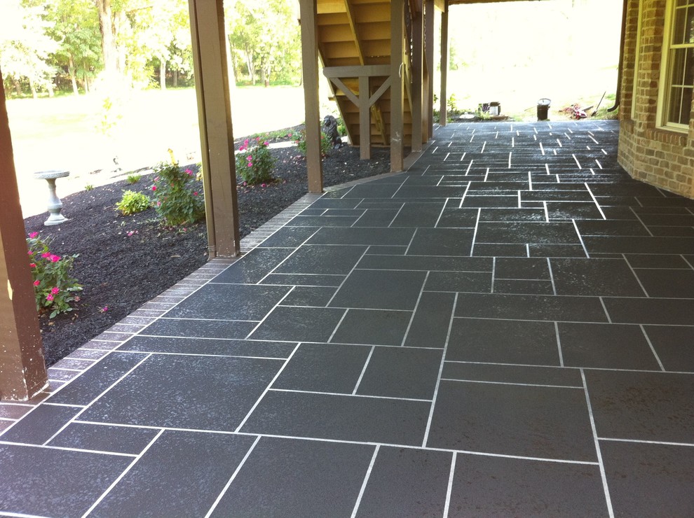 Sprayed Concrete Overlay Good Project Traditional Patio Richmond By Decorative Of Virginia Houzz Sprayed Concrete Overlay Good Project, Outdoor Patio Concrete Overlay