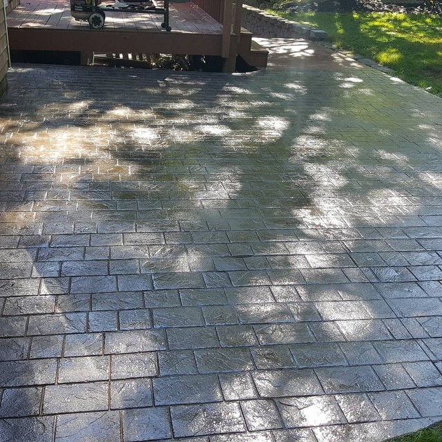 Stamped concrete Country Patio Boston by Concrete Concepts