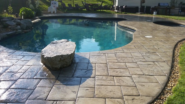 stamped concrete pool deck ideas