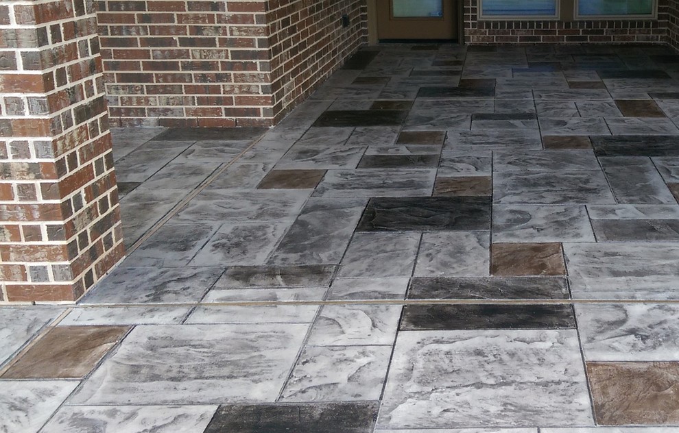 Stamped Concrete Traditional Patio Houston by Russell Outdoor