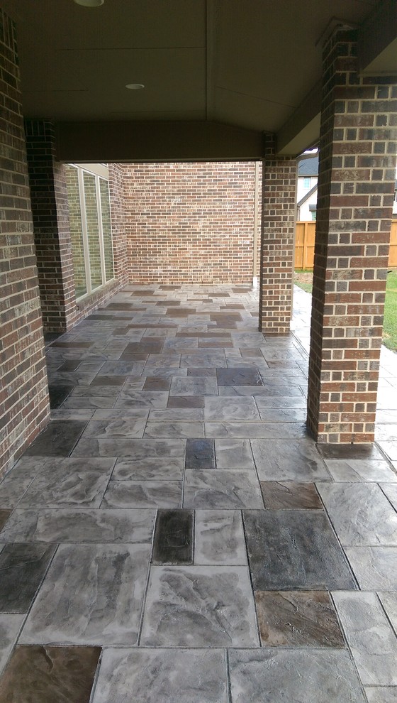Stamped Concrete Traditional Patio Houston by Russell Outdoor