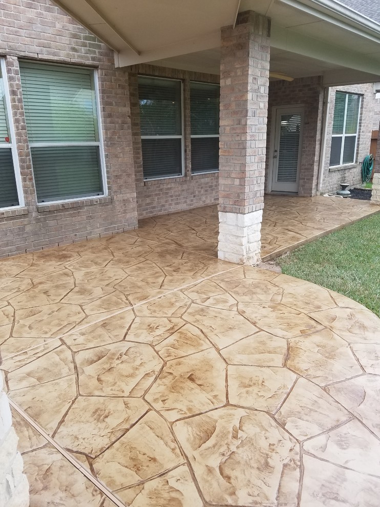 Stamped Concrete Southwestern Patio Houston by Russell Outdoor Living and Custom Pools
