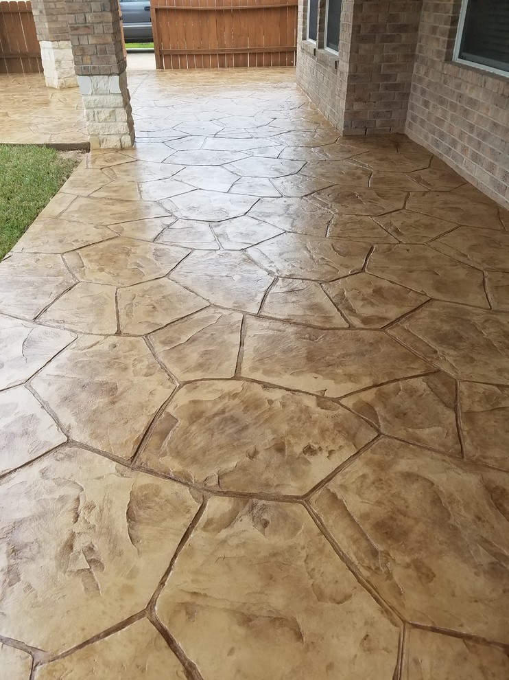 Stamped Concrete Southwestern Patio Houston by Russell Outdoor