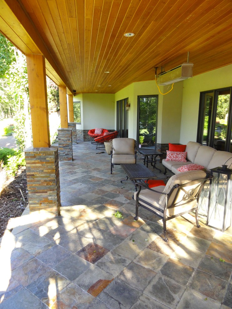 Stone & Slate Traditional Patio Calgary by SIS Exterior