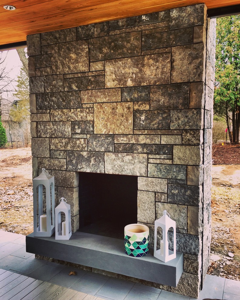 Stone Fireplaces Modern Patio Minneapolis by Sota Stone Masonry