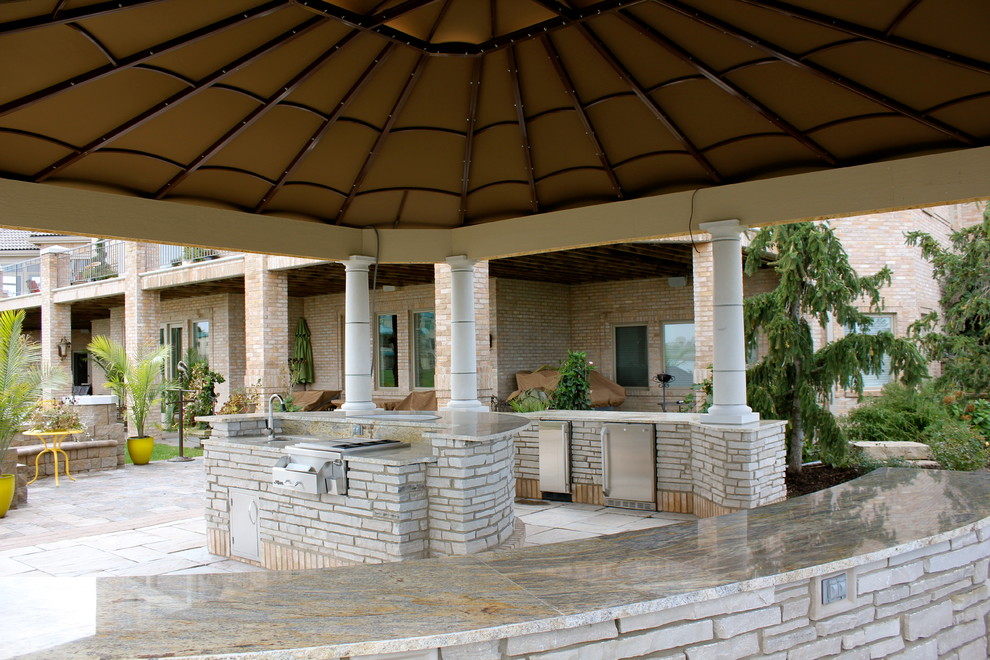 Stone Outdoor Kitchen Traditional Patio Omaha by Hardscape