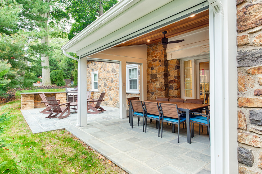 Stone Patio & Screen Porch in Ardmore, PA Traditional Patio